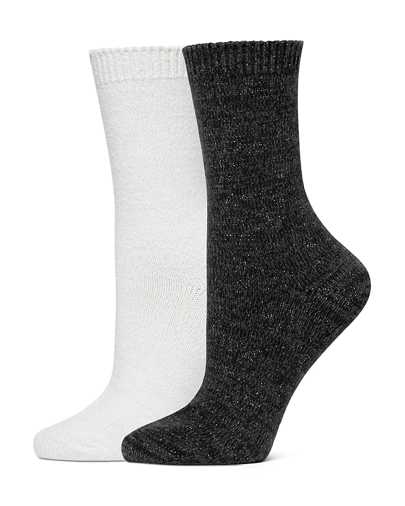 Hue Sparkle Assorted 2-pack Marled Crew Socks In White