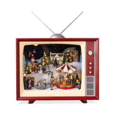 Animated Musical Vintage-Style Television Decoration
