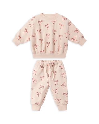Girls' Relaxed Fleece Bow Print Sweatshirt & Joggers - Baby