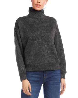 Long Sleeve Faux Wrap Turtleneck Sweater
