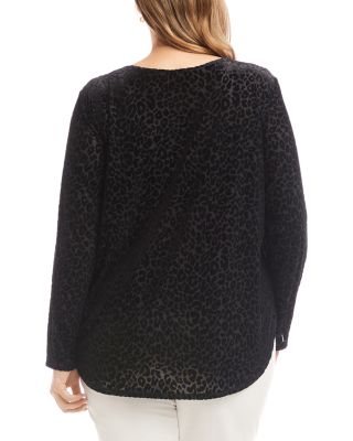 Plus Size Velvet Burnout Shirt