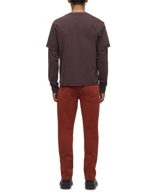 Blake Slim Straight Fit Jeans in Brick Red