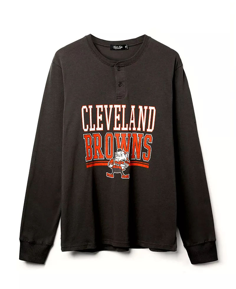 Junk Food Clothing Unisex Nfl Cleveland Browns Long Sleeve Henley