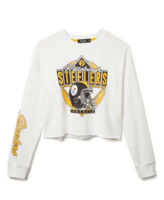  Women's NFL Pittsburgh Steelers Helmet Crop Fleece Sweatshirt