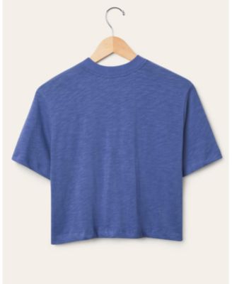  Women's NFL New York Giants Thrill Mock Neck Crop Tee