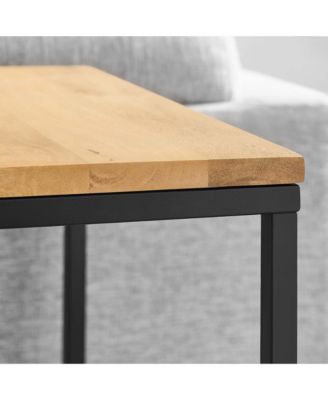 Zora Square Wood and Metal Side Table