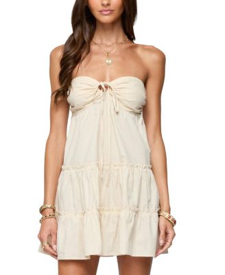 Safie Strapless Tiered Mini Dress
