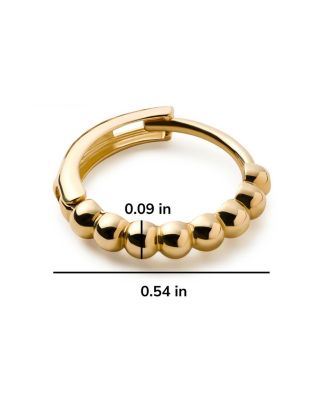 Solid Yellow Gold Bead Hoops Small Earrings