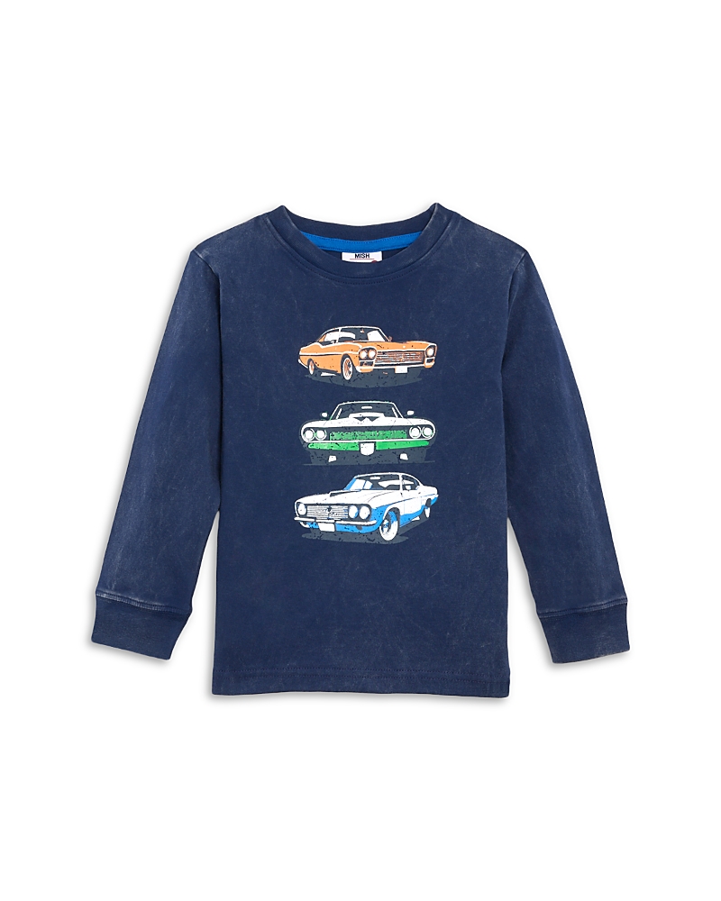 Mish Mish Boys' Boys' Classic Cars Long Sleeve Tee - Little Kid In Blue