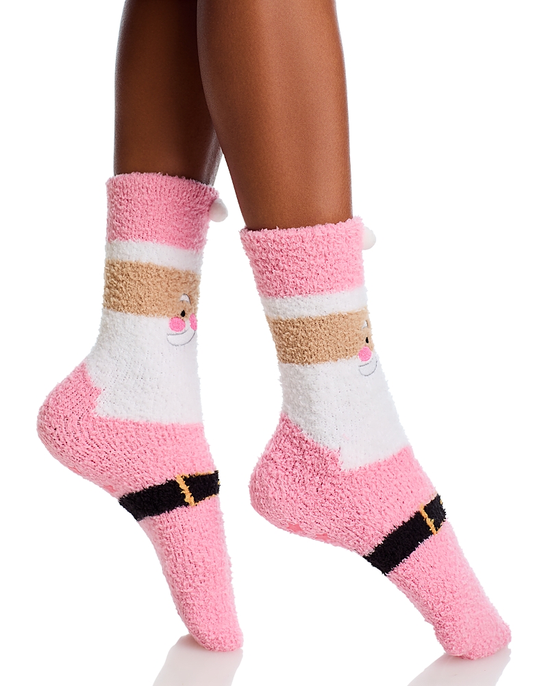 Pj Salvage Cozy Grippers Crew Socks In Pink
