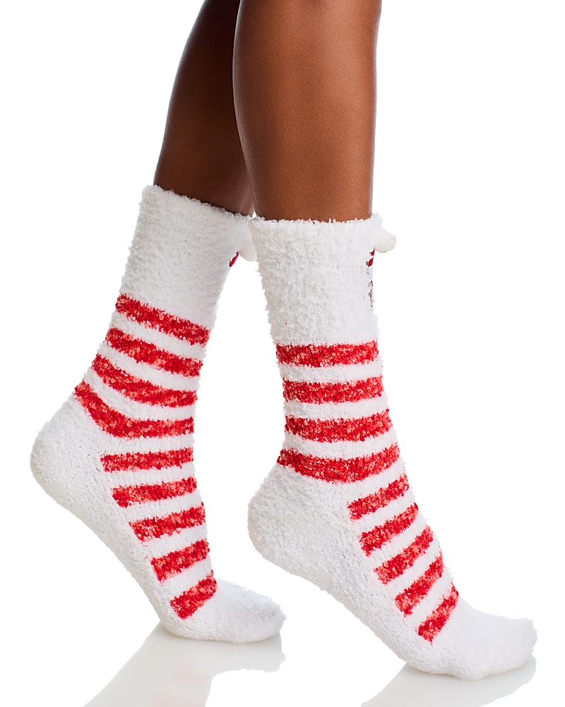 Pj Salvage Cozy Grippers Crew Socks In Red