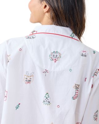 Holiday Cats Long Pajama Set