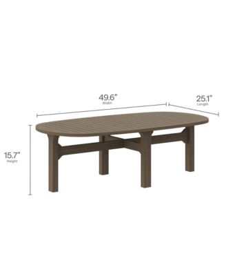 Saratoga Oval Outdoor Patio Teak Wood Coffee Table