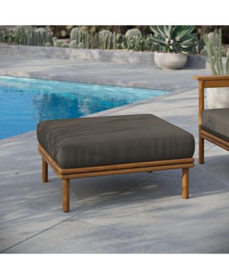Wren Outdoor Patio Teak Wood Ottoman