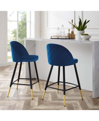 Cordial Performance Velvet Counter Stools, Set of 2