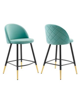 Cordial Performance Velvet Counter Stools, Set of 2