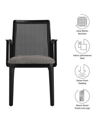 Monarch Wood and Rattan Dining Armchair