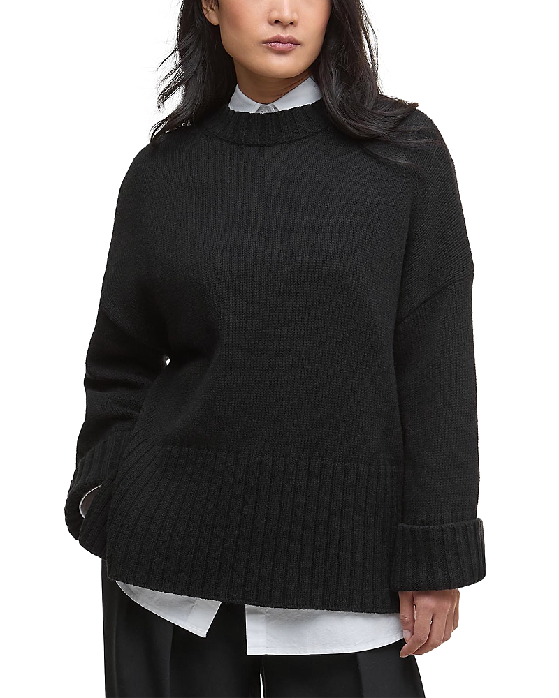 Barbour Sophia Knit Crewneck Sweater In Black
