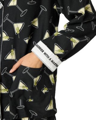 Merry with Martini Flannel Pajama Set