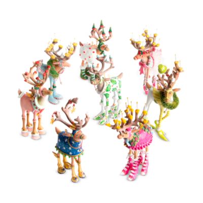 Patience Brewster Dash Away Reindeer Mini Ornaments, Set of 8