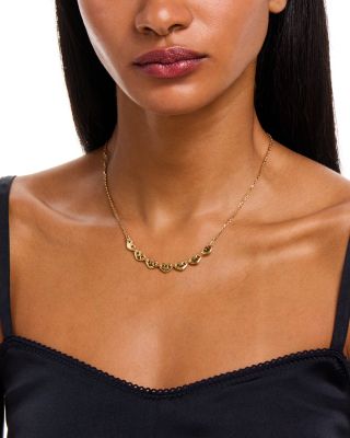 Heart Link Collar Necklace in 14K Yellow Gold, 16-18"