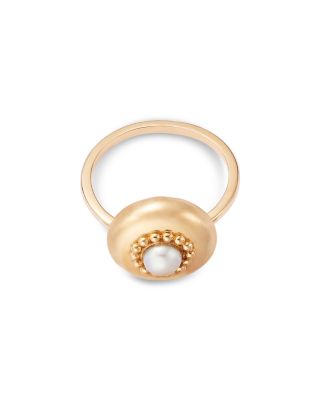 Freshwater Pearl Solitaire Ring in 14K Yellow Gold