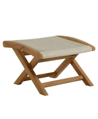 Vienna Outdoor Patio Teak and Rope Folding Ottoman