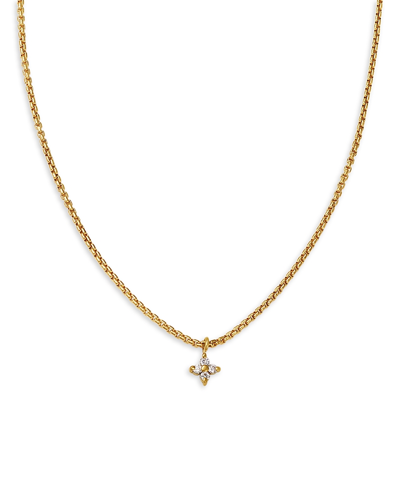 Zoe Chicco 14K Yellow Gold Prong Diamonds Flower Cluster Pendant Necklace, 14