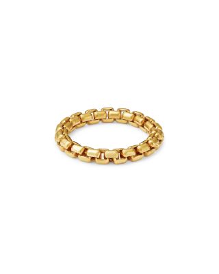 14K Yellow Gold Heavy Metal Large Box Link Soft Chain Ring