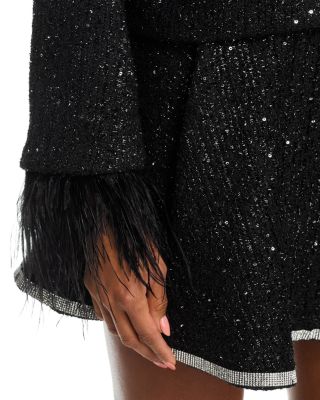 Rhinestone & Feather Tweed Jacket - Exclusive