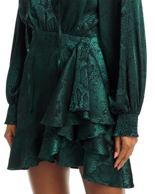 Ruffled Faux Wrap Dress - Exclusive