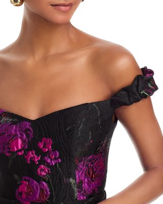 Rose Brocade Mini Dress - Exclusive