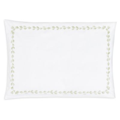 Foglia Embroidered Sateen Pillowcase, Standard