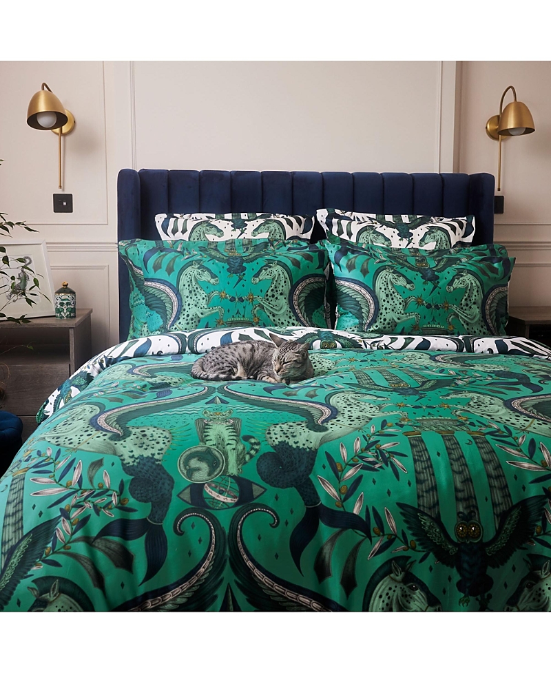 Emma J Shipley Odyssey Mythos Print Duvet Cover, Twin In Green