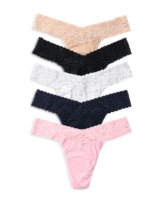 Cotton Low Rise Thongs, Set of 5