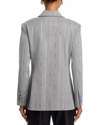 Oversized Crystal Pinstripe Blazer - Exclusive
