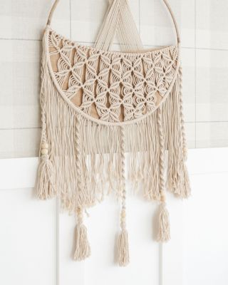 Charlie Farmhouse Macrame Boho Toy Storage with Tassels