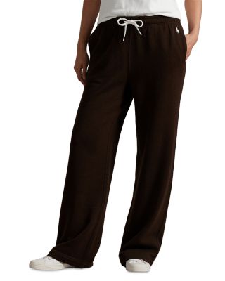 Drawstring Fleece Wide Leg Sweatpants