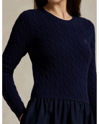 Cable Knit Poplin Dress