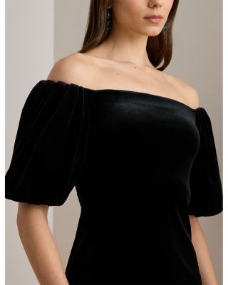Velvet Bubble Sleeve Cocktail Dress