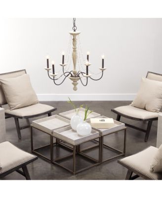 Jax Faux Leather Shagreen Square Side Table