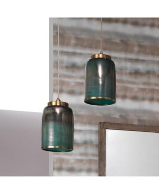 Vapor Aqua Metallic Glass 1 Light Pendant