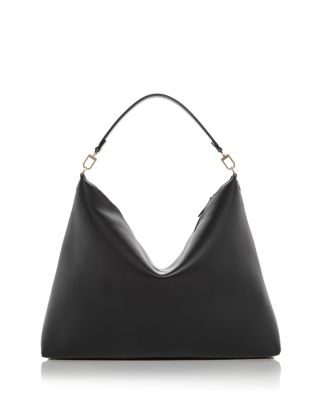 Bevel Grained Leather Shoulder Bag