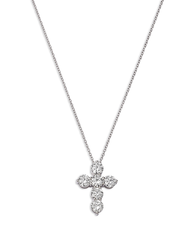 Bloomingdale's Fine Collection Diamond Cross Pendant Necklace In 14k Gold, 2.10 Tcw In Gold