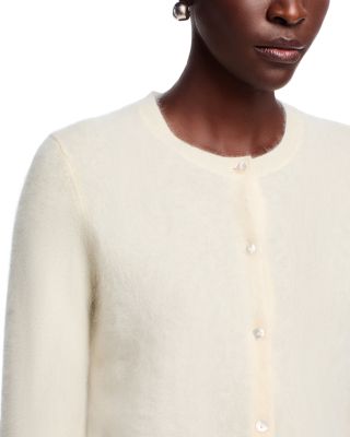  Brushed Crewneck Cardigan in Cashmere