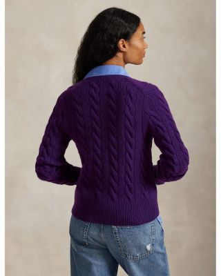 Cable Knit Wool Cashmere Cardigan