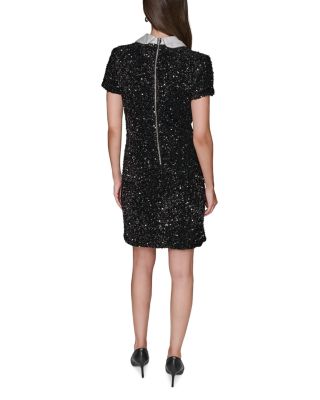 Sequinned Collared Dress