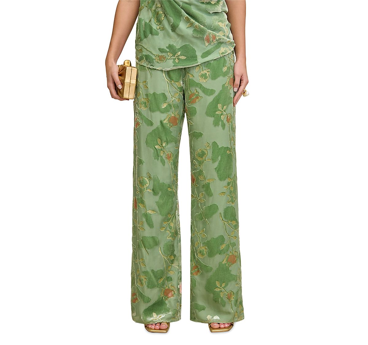 Cult Gaia Stacie Silk Embroidered Pants