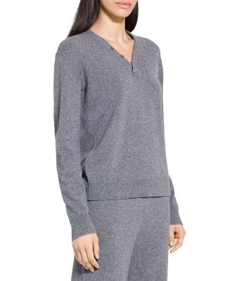 Button Neck Cashmere Sweater