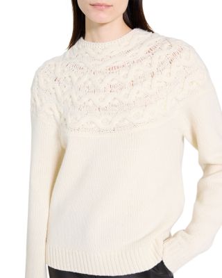 Cable Yoke Wool Cashmere Sweater
